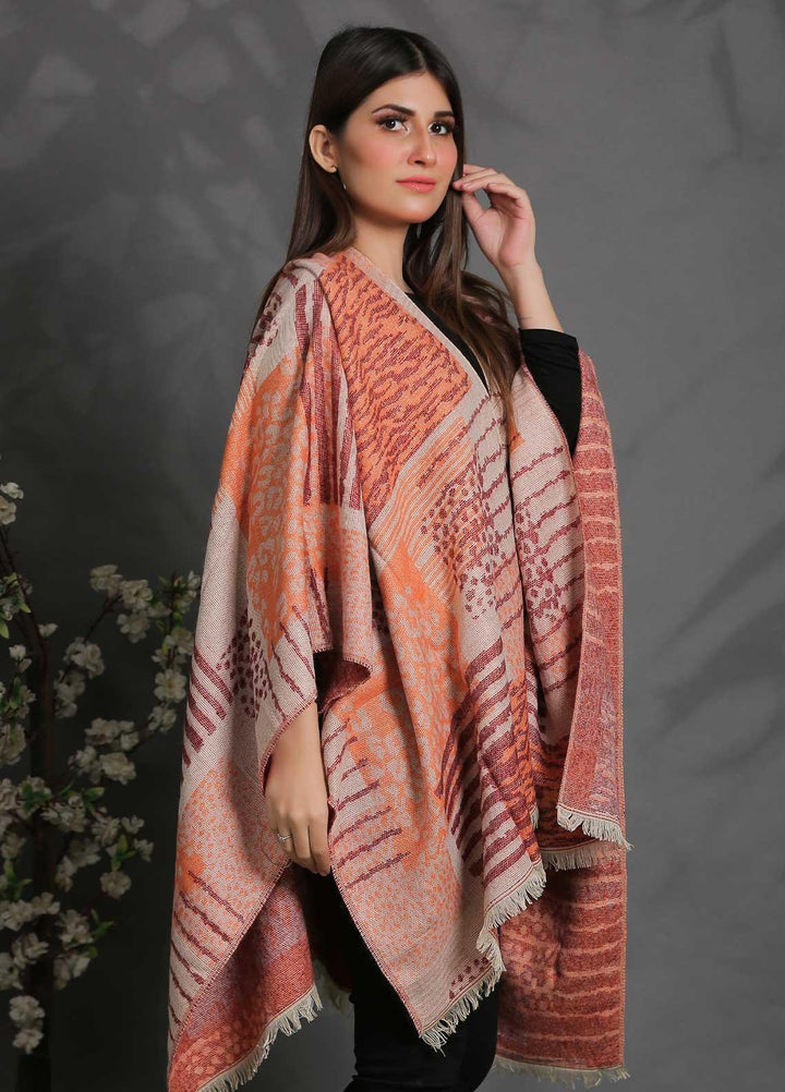 Sanaulla Exclusive Range Fancy Woolen Free Size  Cap Shawl SUE21S G-F F1935-Multi2 - Woolen Women Sweaters