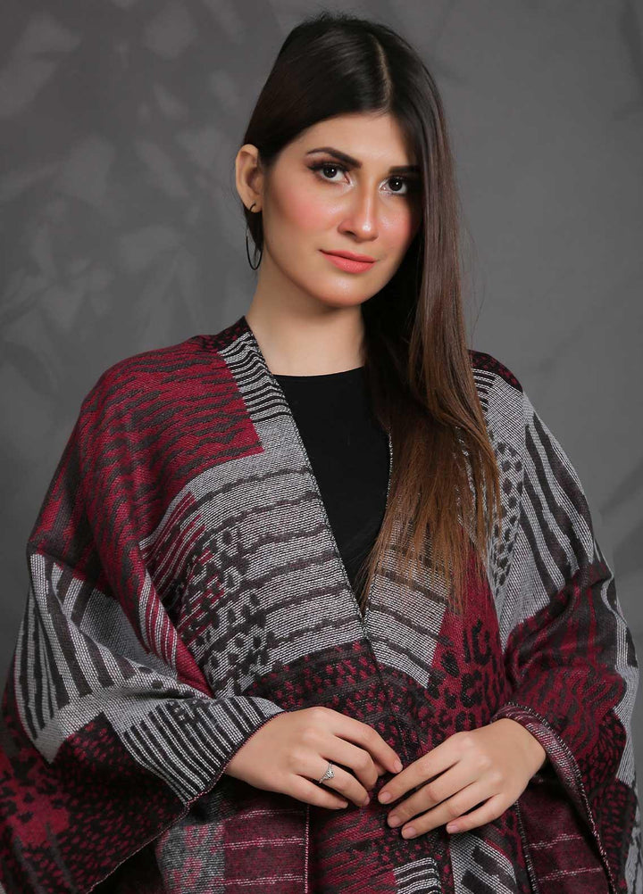 Sanaulla Exclusive Range Fancy Woolen Free Size  Cap Shawl SUE21S G-F F1935-Multi4 - Woolen Women Sweaters