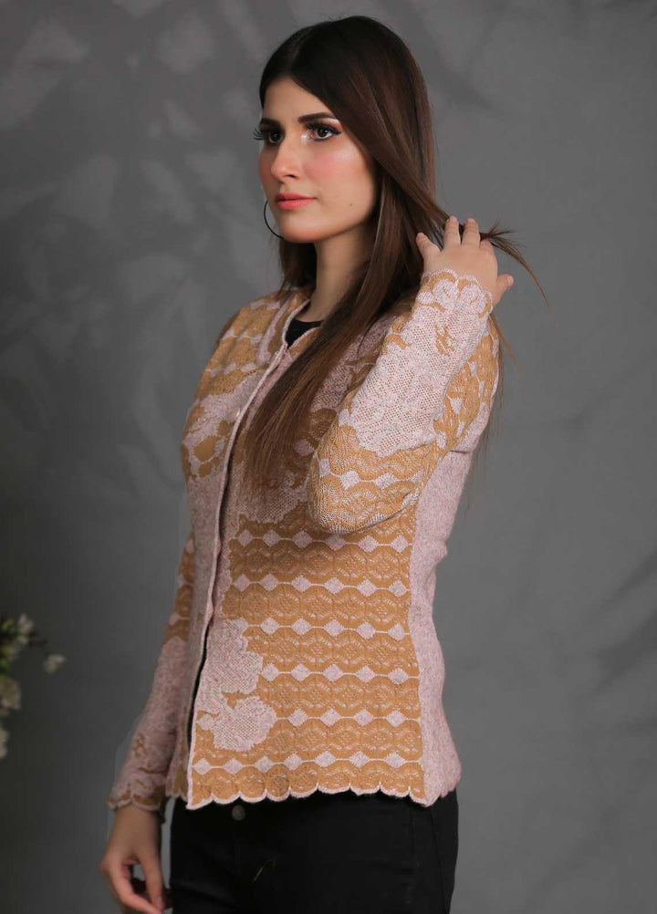 Sanaulla Exclusive Range Fancy Woolen Free Size  Sweater SUE21S G-F F181146-60-L Brown - Woolen Women Sweaters