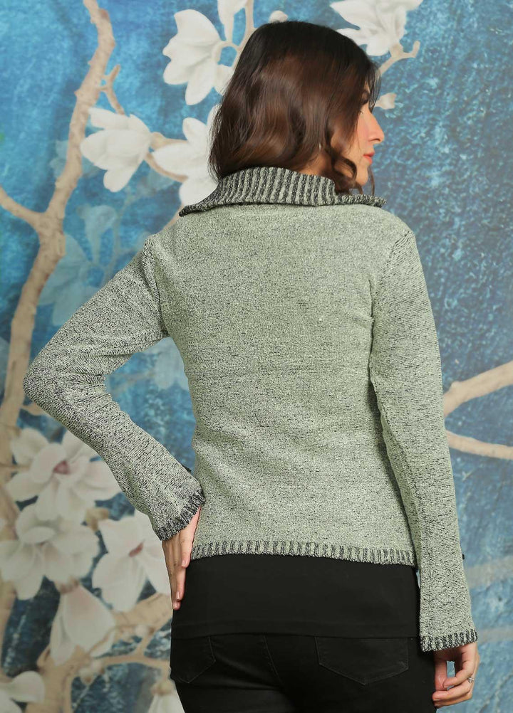 Sanaulla Exclusive Range Fancy Woolen Free Size  Sweater A2231-Green - Woolen Women Sweaters