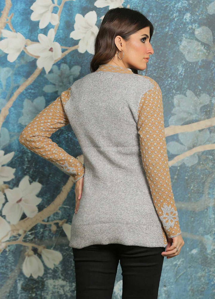 Sanaulla Exclusive Range Fancy Woolen Free Size  Sweater F181130-70-Brown - Woolen Women Sweaters