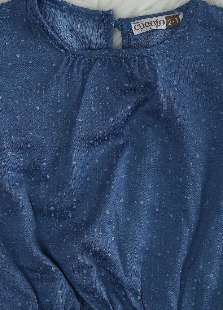 Sanaulla Exclusive Range Crepe Casual Girls Tops -  0097 Blue