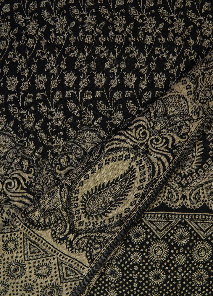 Sanaulla Exclusive Range  Pashmina  Shawls AKP-22 Black 01 - Pashmina Shawls