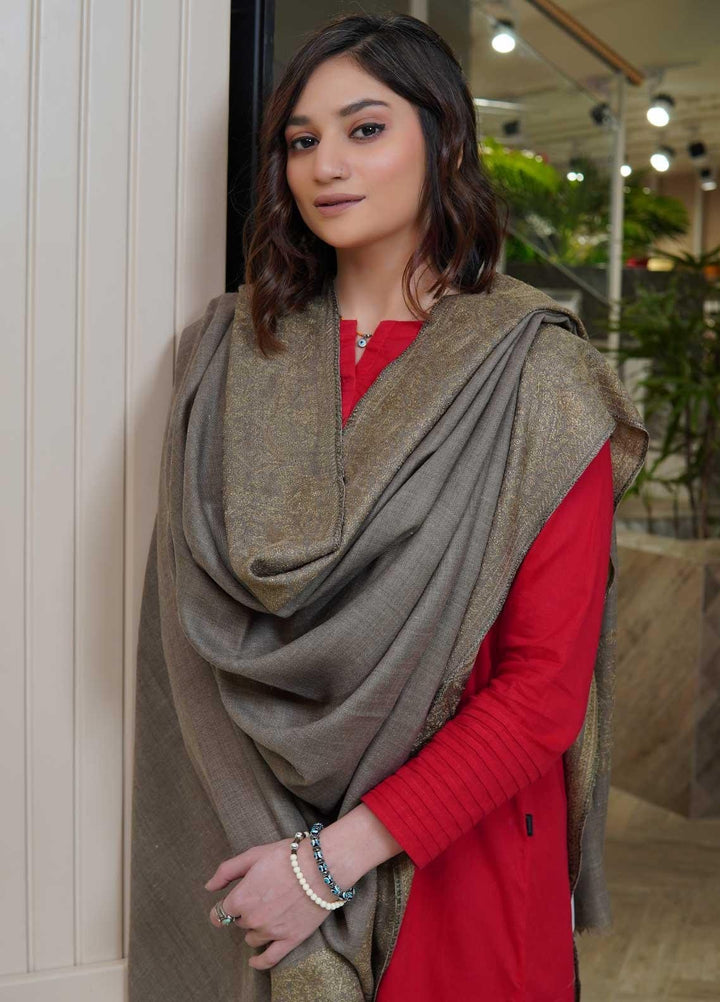 Sanaulla Exclusive Range  Pashmina  Shawls AKP-10 L Green - Pashmina Shawls