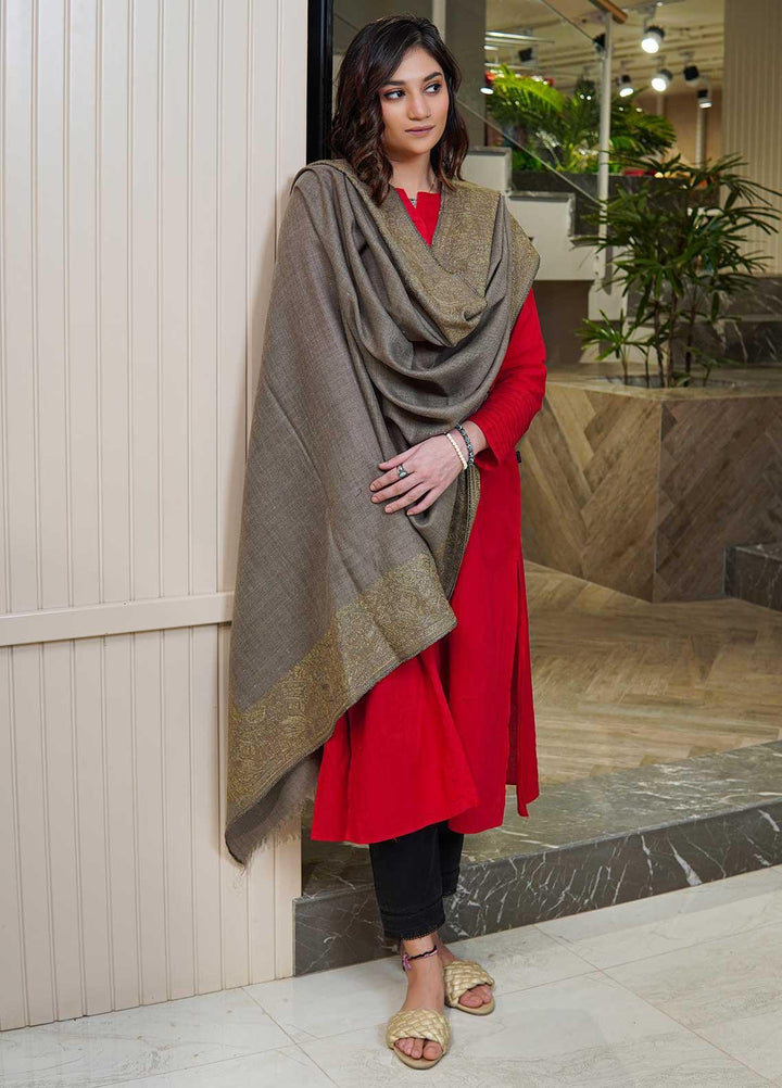 Sanaulla Exclusive Range  Pashmina  Shawls AKP-10 L Green - Pashmina Shawls