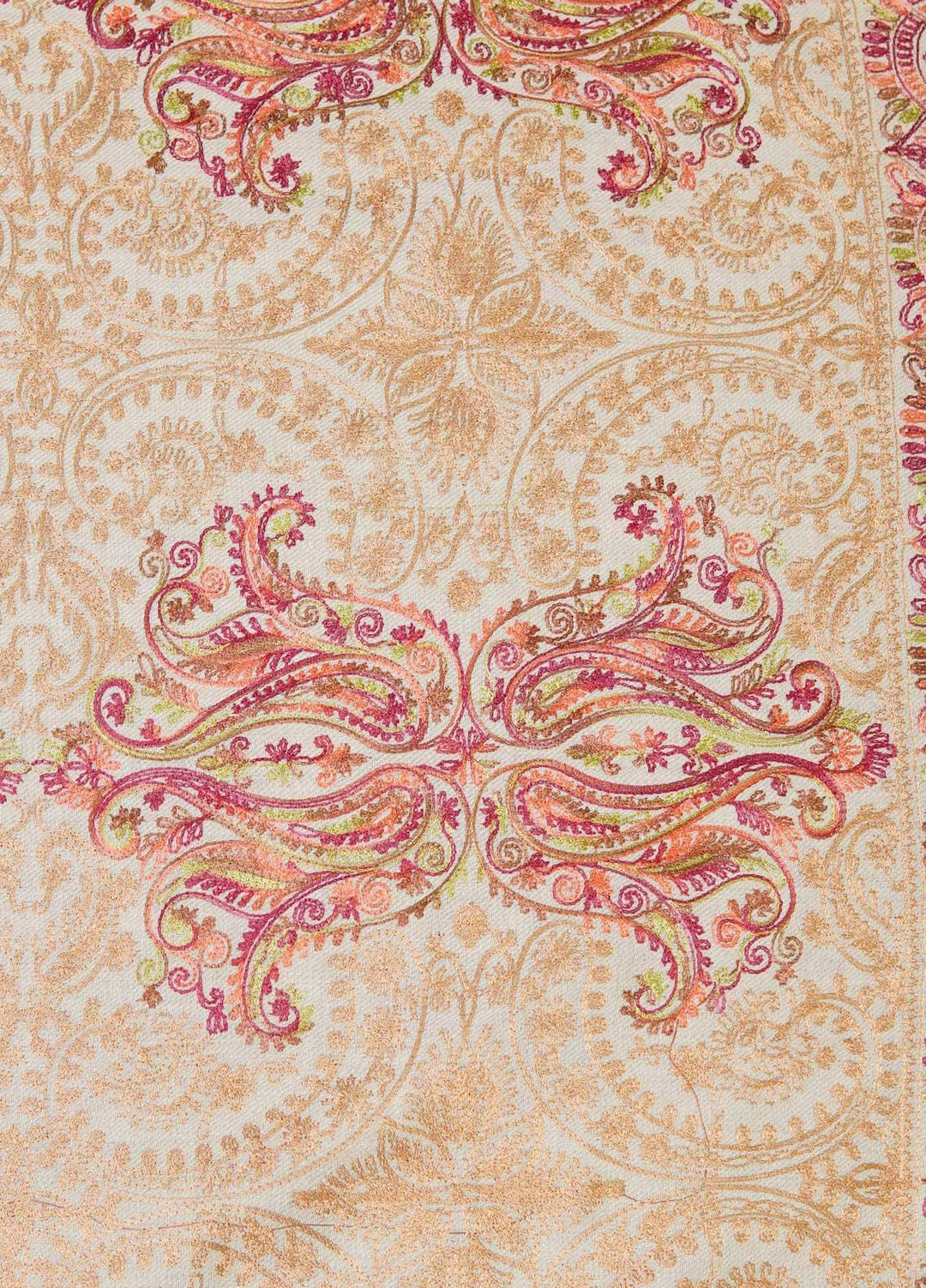 Sanaulla Exclusive Range  Pashmina  Shawls MAMA-22 Beige-1 - Pashmina Shawls