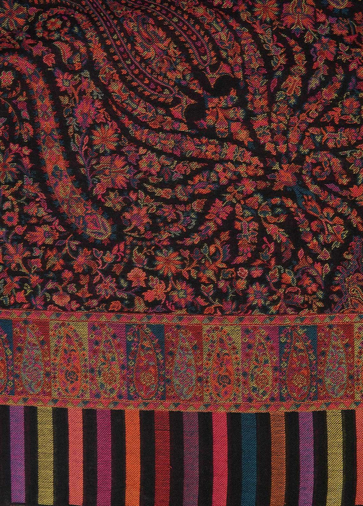 Sanaulla Exclusive Range  Pashmina  Shawls MAMA-08 Black-2 - Pashmina Shawls