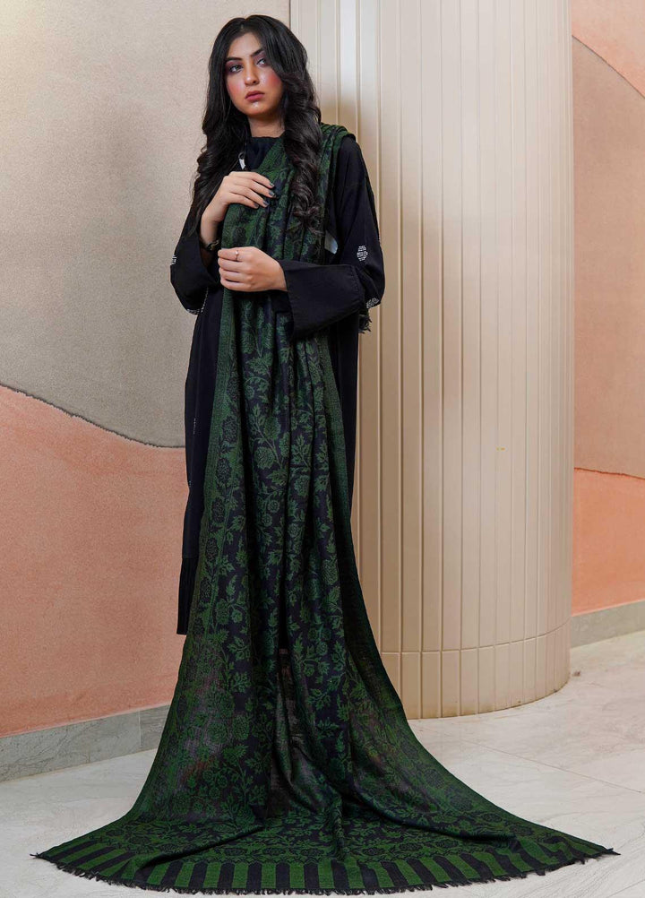 Sanaulla Exclusive Range  Pashmina  Shawls MAMA-35 Green-2 - Pashmina Shawls