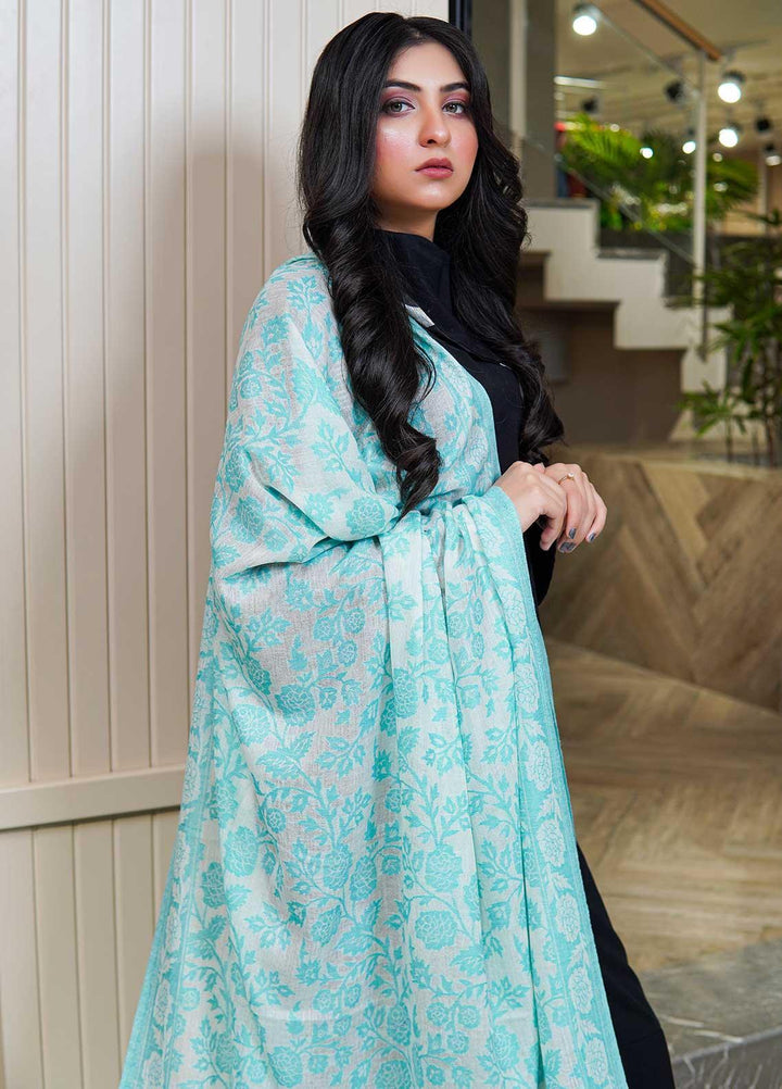 Sanaulla Exclusive Range  Pashmina  Shawls MAMA-35 Ferozi-1 - Pashmina Shawls
