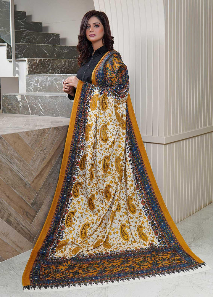 Sanaulla Exclusive Range  Pashmina  Shawls AKP-09 Off White - Pashmina Shawls