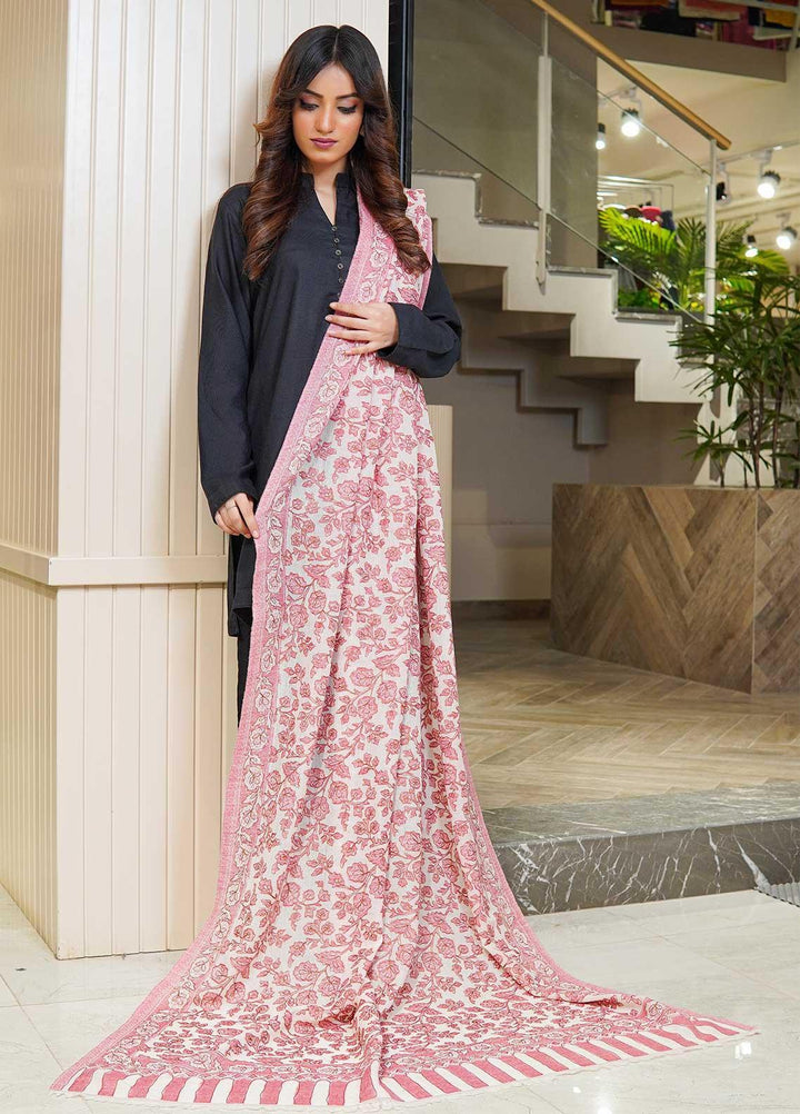 Sanaulla Exclusive Range  Pashmina  Shawls MAMA-06 Pink-3 - Pashmina Shawls