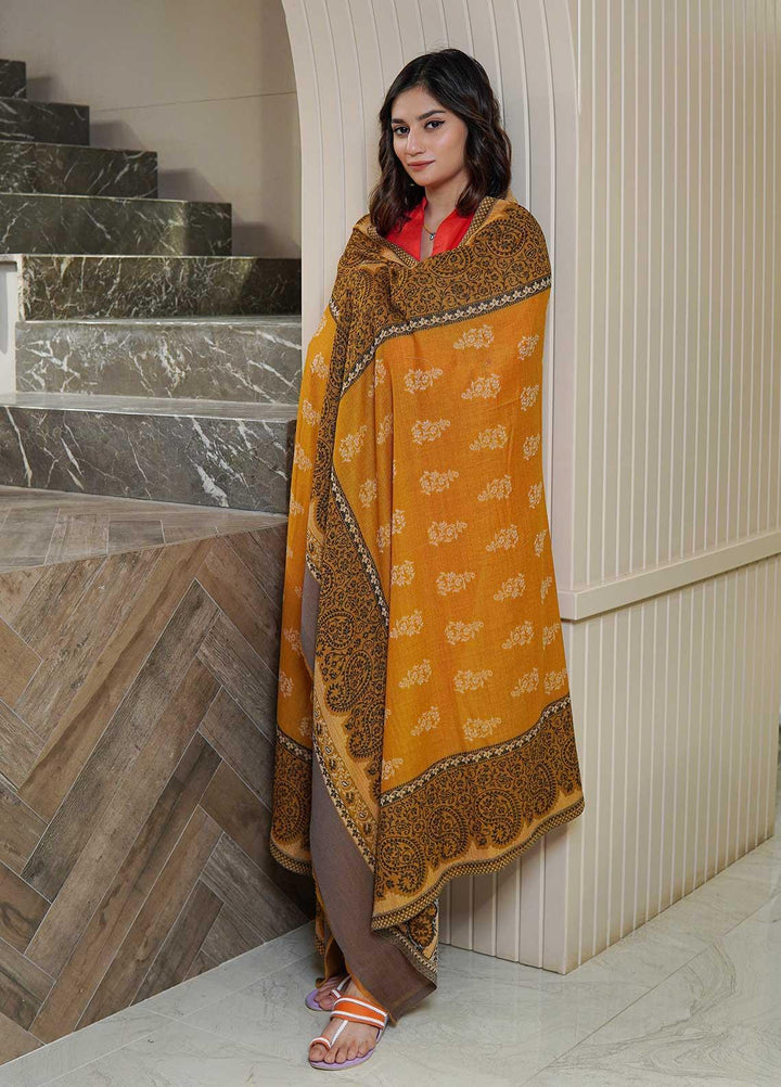 Sanaulla Exclusive Range  Pashmina  Shawls MAMA-12 Mustard-2 - Pashmina Shawls