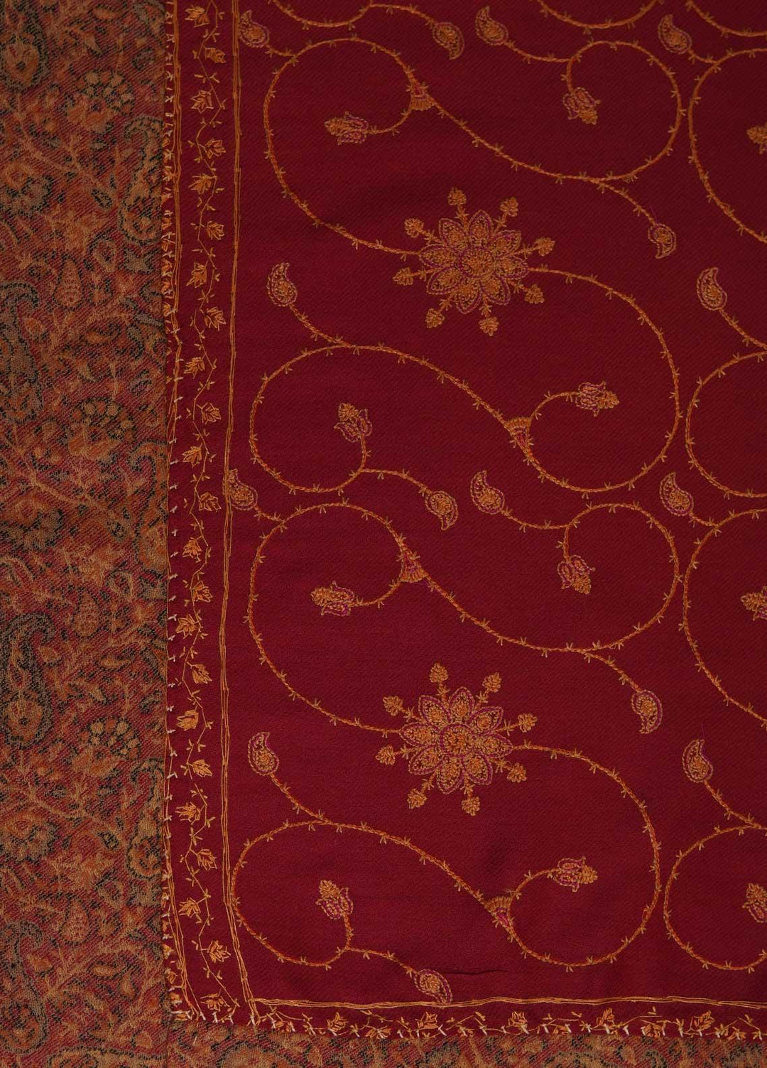 Sanaulla Exclusive Range  Pashmina  Shawls AKP-17 Red 04 - Pashmina Shawls