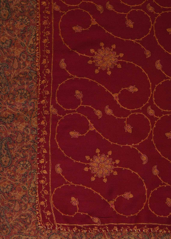 Sanaulla Exclusive Range  Pashmina  Shawls AKP-17 Red 04 - Pashmina Shawls