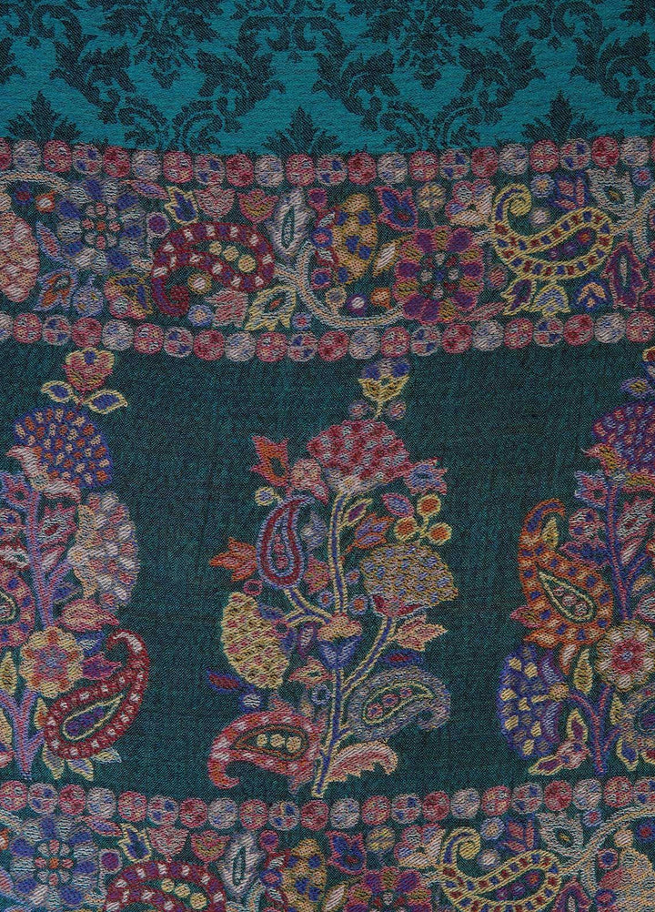 Sanaulla Exclusive Range  Pashmina  Shawls MAMA-09 Ferozi-2 - Pashmina Shawls
