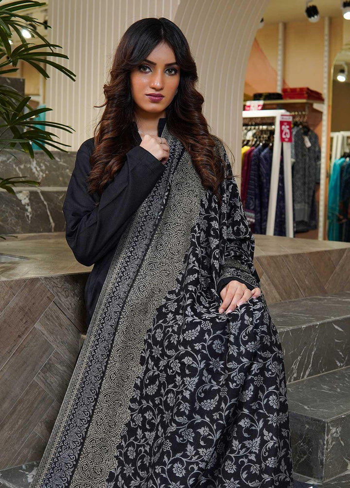 Sanaulla Exclusive Range  Pashmina  Shawls MAMA-12 Black-2 - Pashmina Shawls