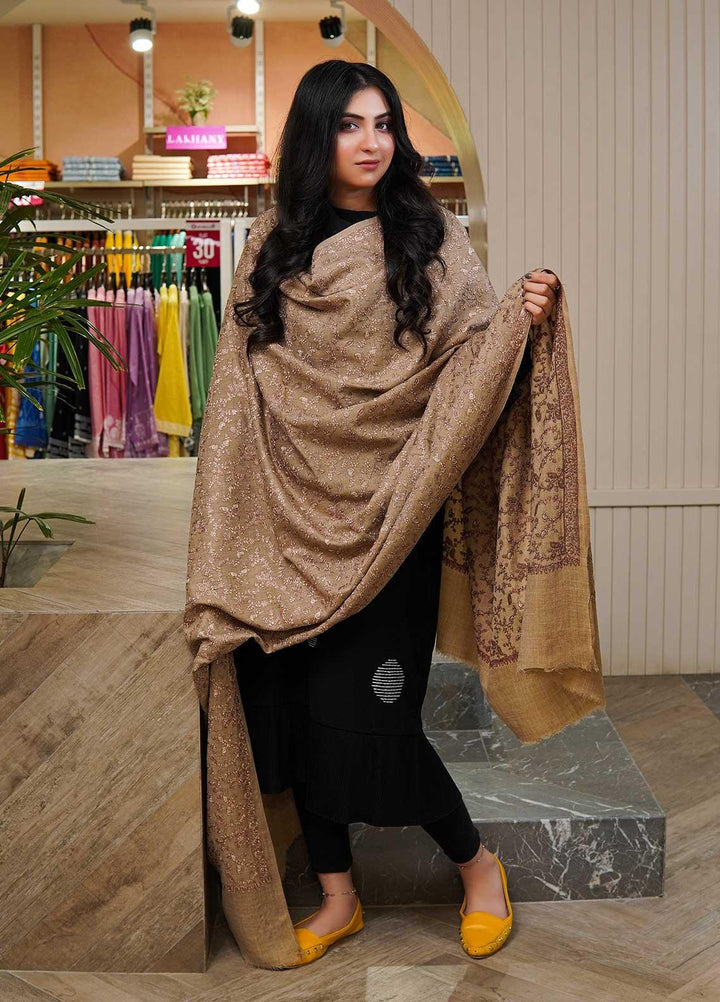 Sanaulla Exclusive Range  Pashmina  Shawls AKP-13 Beige 04 - Pashmina Shawls
