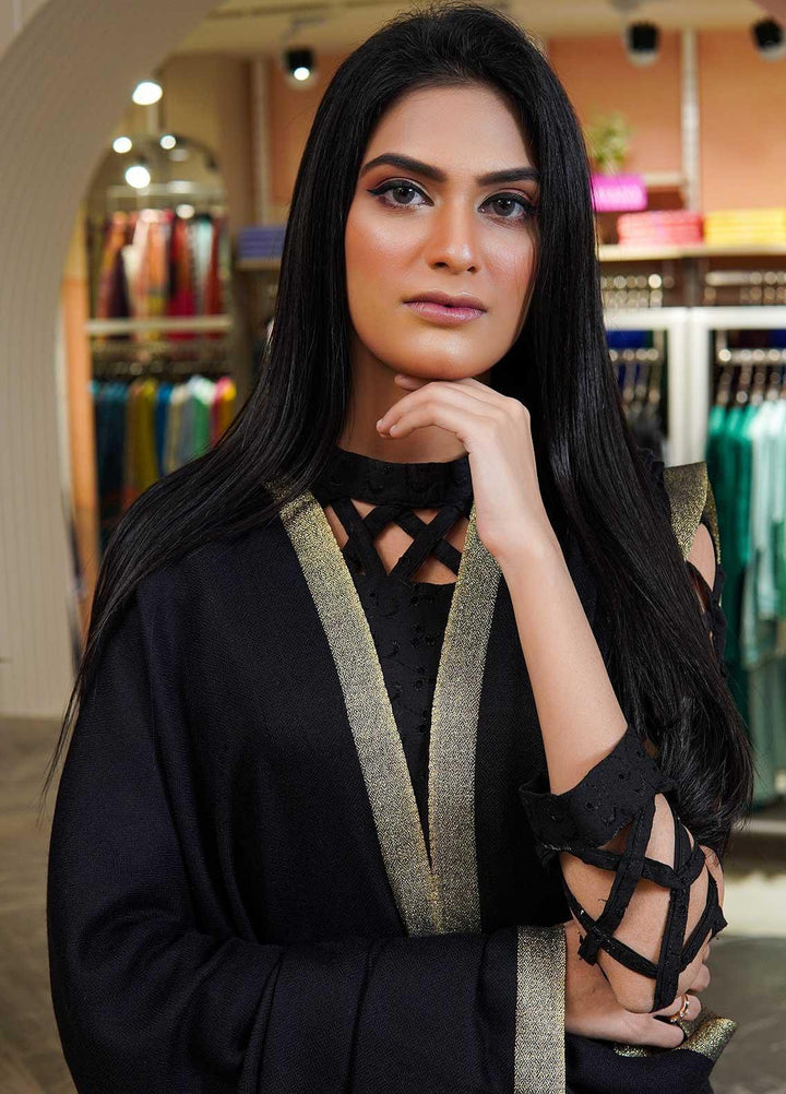 Sanaulla Exclusive Range  Pashmina  Shawls MAMA-41 Black-1 - Pashmina Shawls