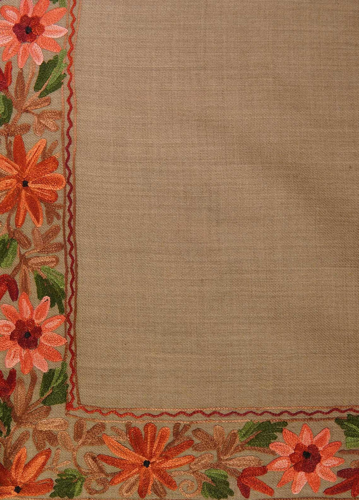 Sanaulla Exclusive Range  Pashmina  Shawls AKP-15 Brown 02 - Pashmina Shawls