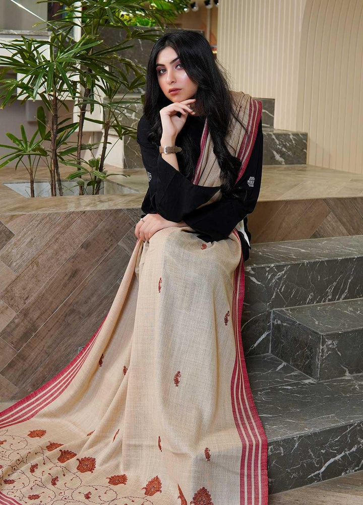 Sanaulla Exclusive Range  Pashmina  Shawls AKP-19 Brown 02 - Pashmina Shawls