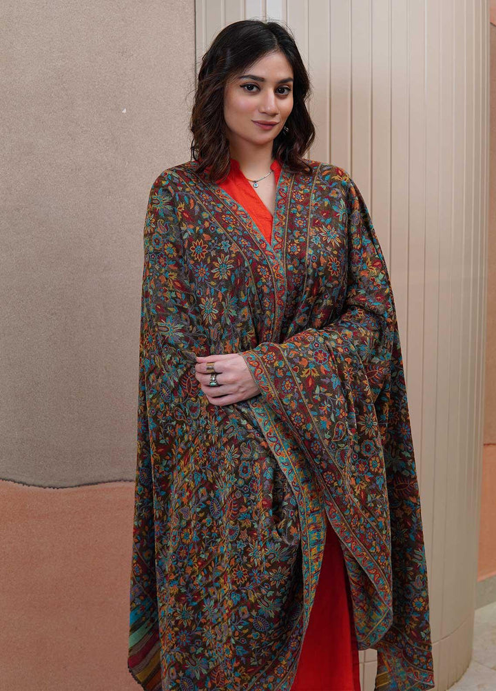 Sanaulla Exclusive Range  Pashmina  Shawls MAMA-02 Green-3 - Pashmina Shawls