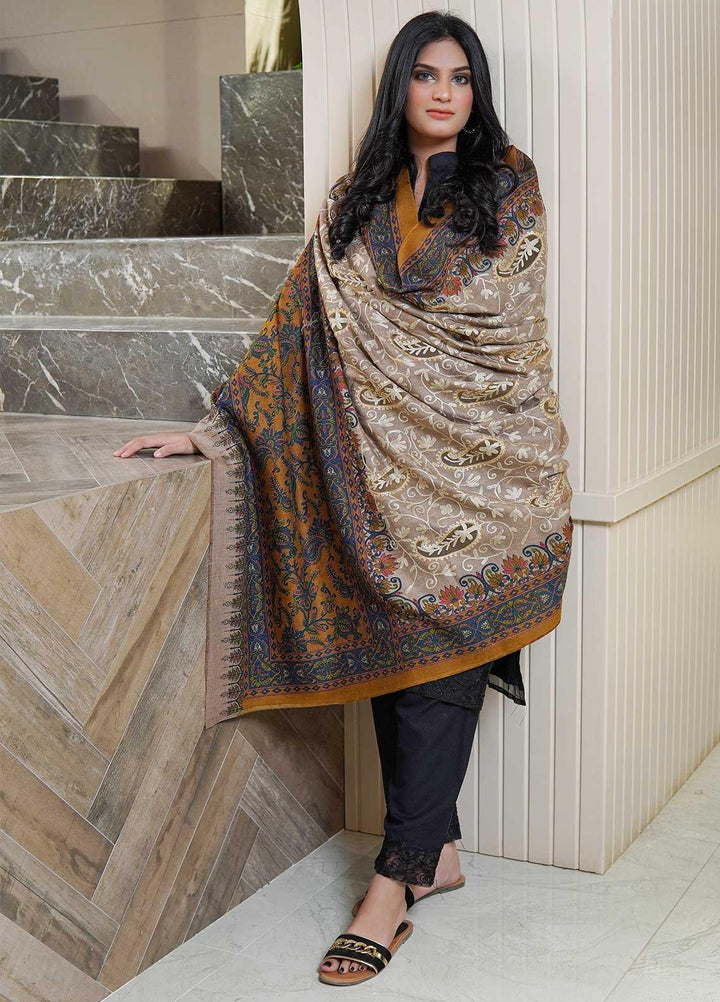 Sanaulla Exclusive Range  Pashmina  Shawls AKP-09 Brown 04 - Pashmina Shawls
