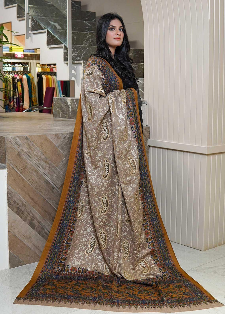 Sanaulla Exclusive Range  Pashmina  Shawls AKP-09 Brown 04 - Pashmina Shawls