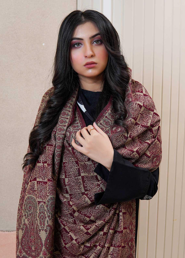 Sanaulla Exclusive Range  Pashmina  Shawls AKP-22 Maroon 04 - Pashmina Shawls
