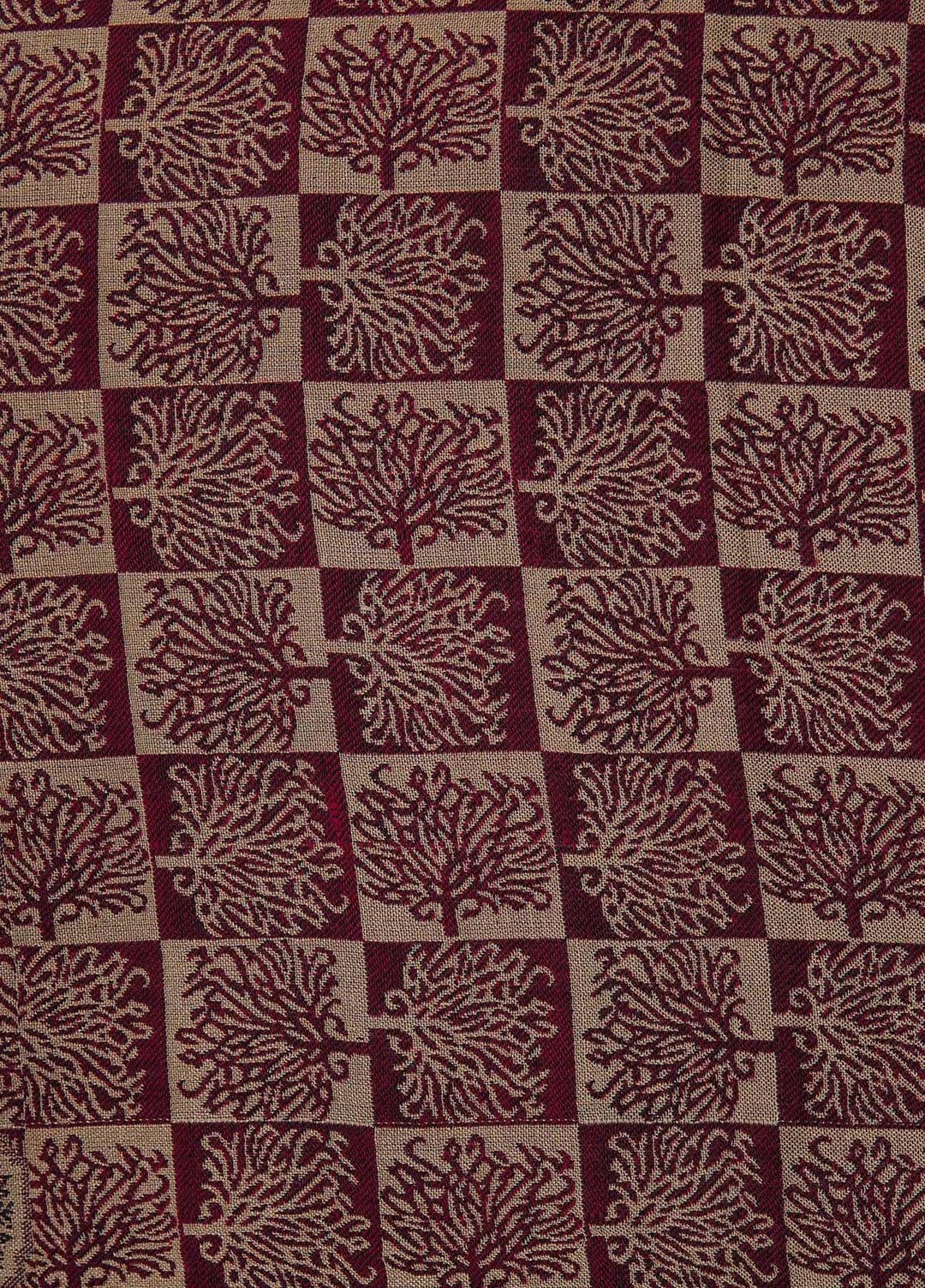 Sanaulla Exclusive Range  Pashmina  Shawls AKP-22 Maroon 04 - Pashmina Shawls