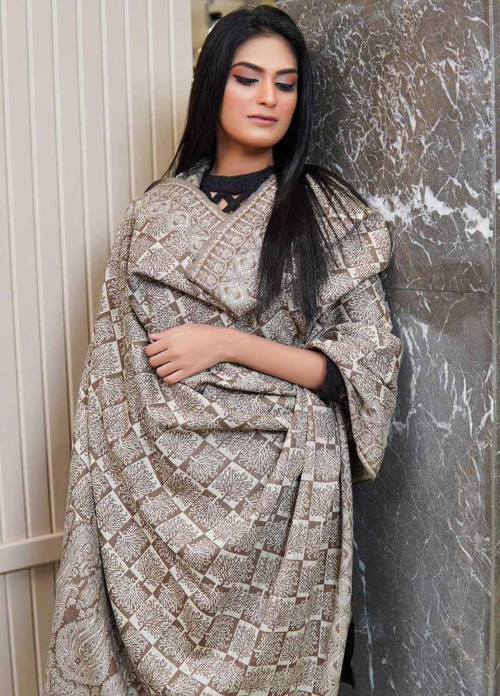 Sanaulla Exclusive Range  Pashmina  Shawls AKP-22 Beige 09 - Pashmina Shawls