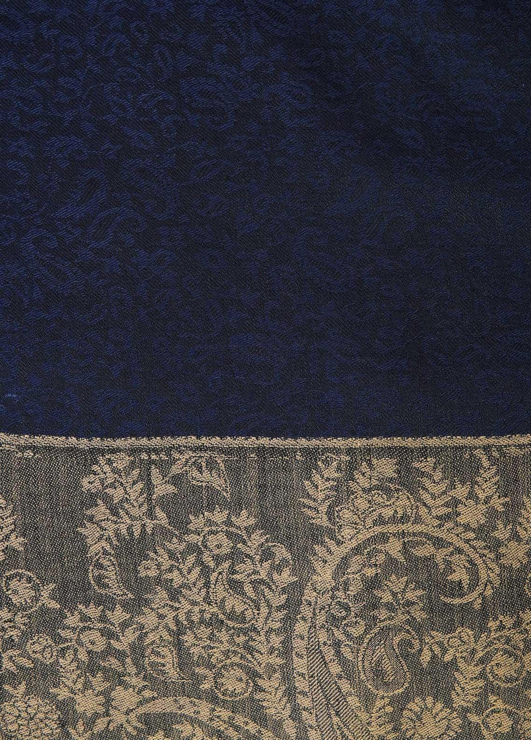 Sanaulla Exclusive Range  Pashmina  Shawls AKP-08 Navy Blue - Pashmina Shawls