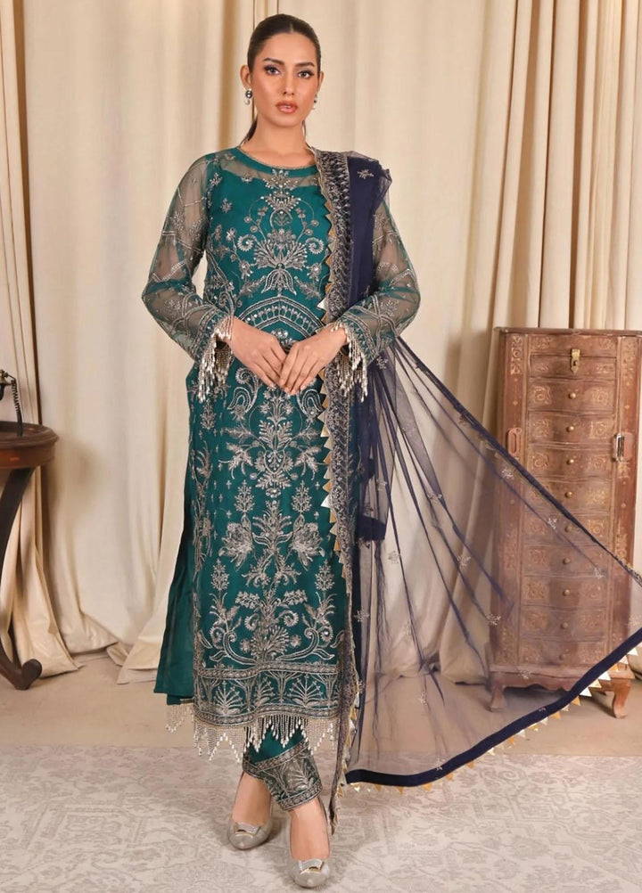 Noor-e-Rang By Sara N Samia Embroidered Net Suits Unstitched 3 Piece SS23NR NR-01 - Festive Collection
