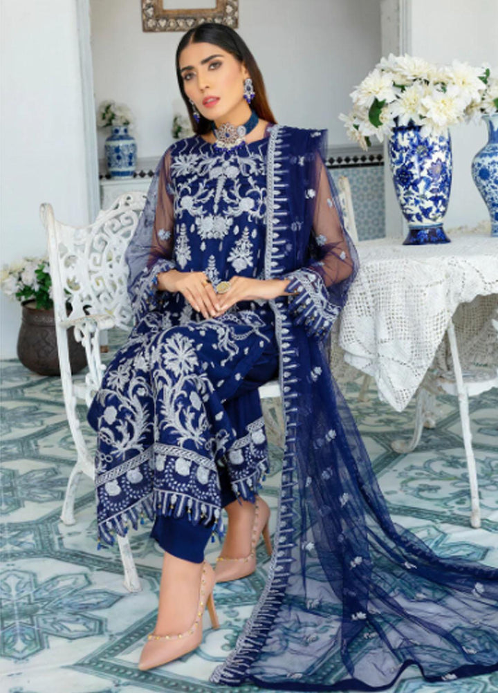Noor-e-Rang By Sara N Samia Embroidered Net Suits Unstitched 3 Piece SS23NR SS-20 - Festive Collection