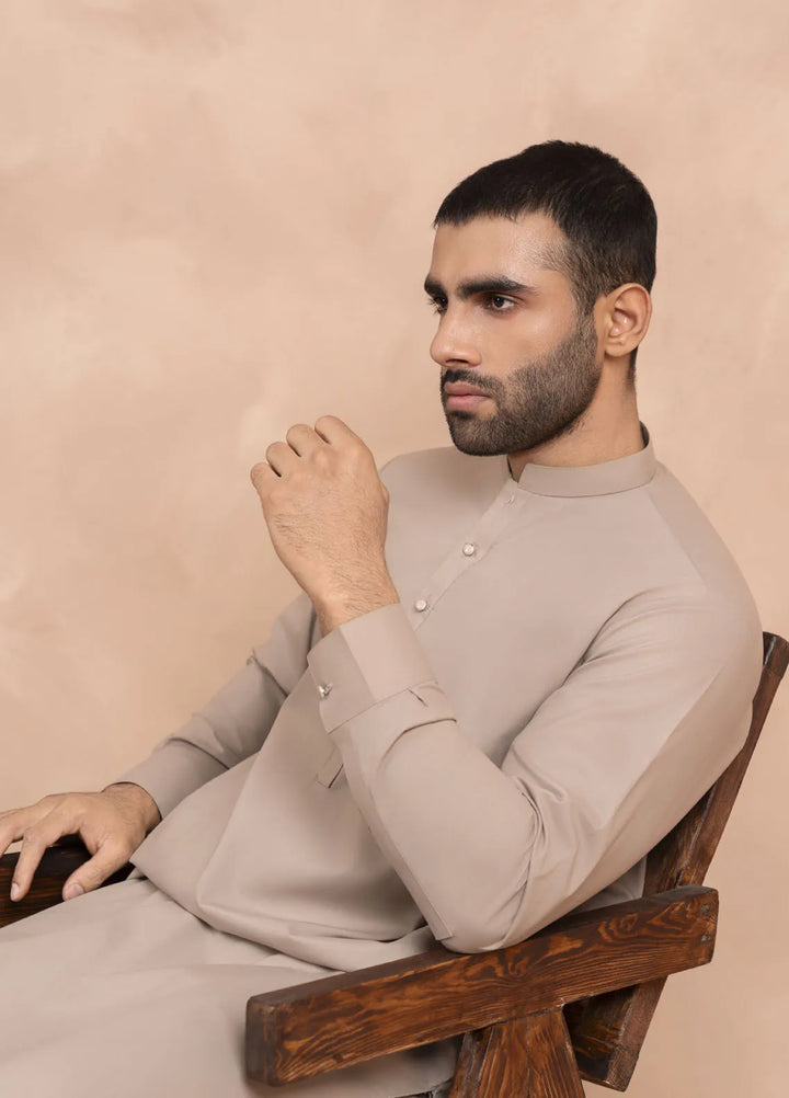 Sarkhail Wash N Wear Stitched Mens Kurta Pajama - Biscotti Brown