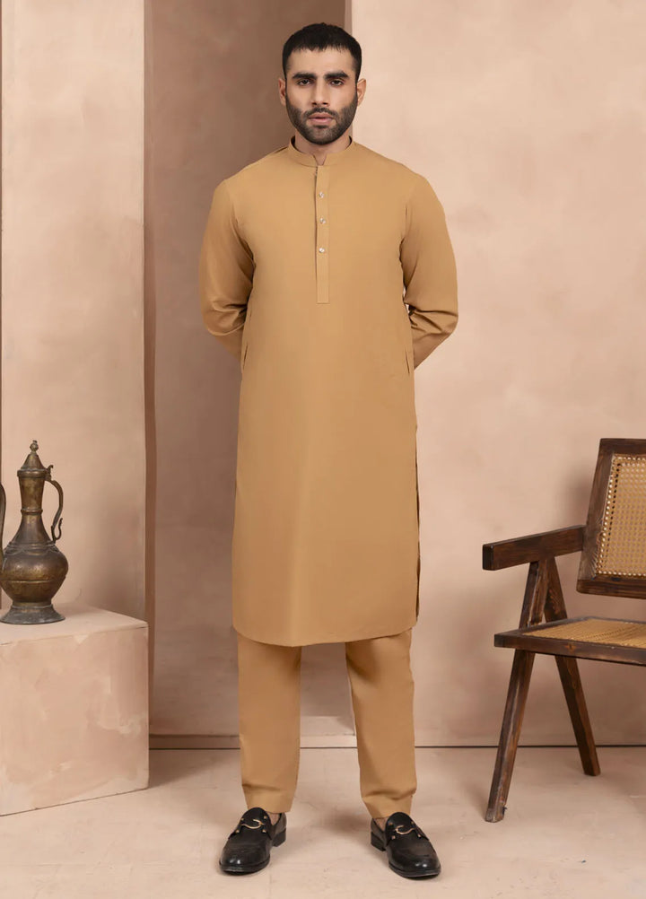 Sarkhail Wash N Wear Stitched Mens Kurta Pajama - Copper Dust