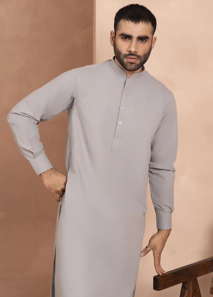 Sarkhail Wash N Wear Stitched Mens Kurta Pajama - Steel Grey