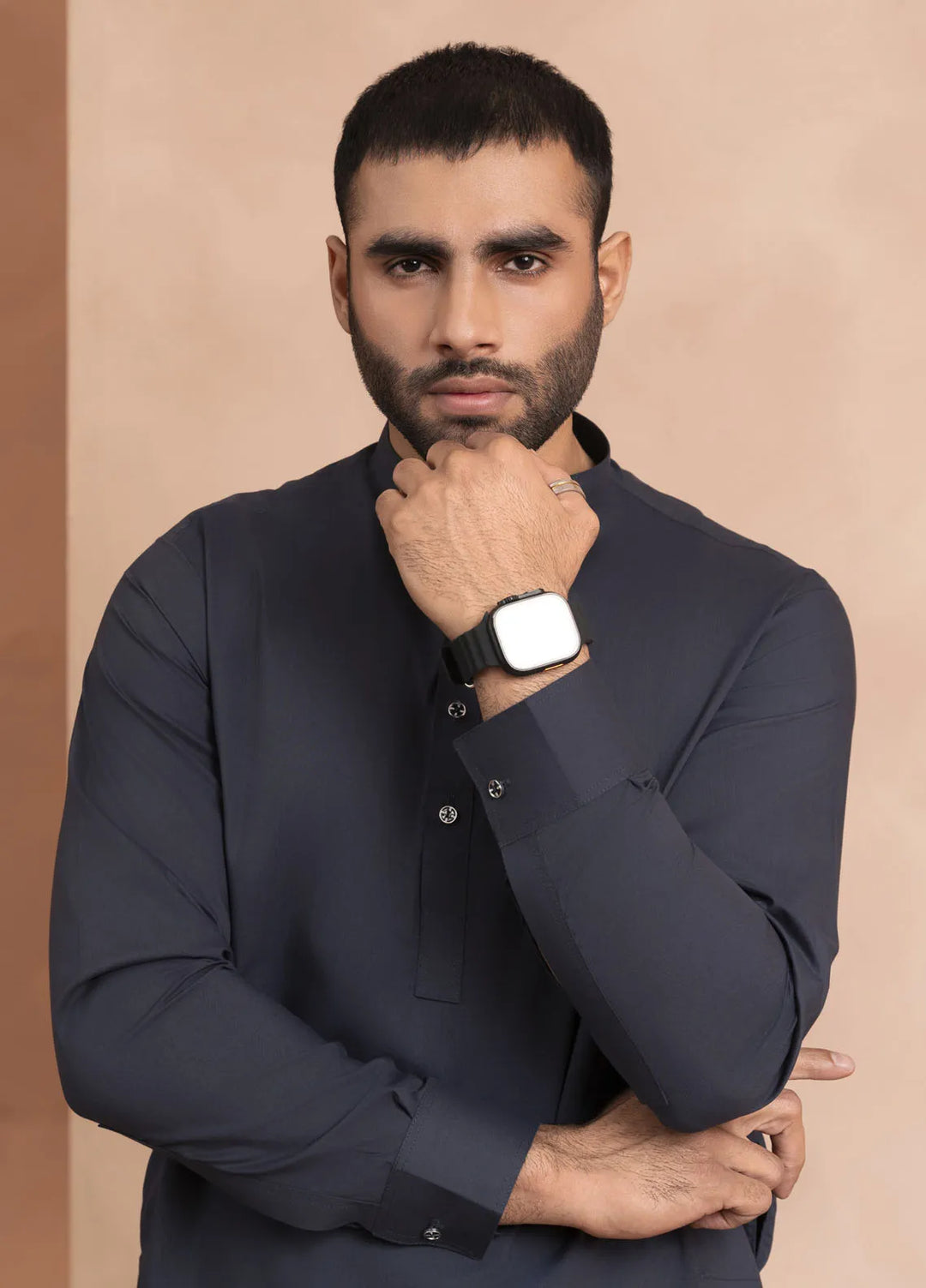 Sarkhail Wash N Wear Stitched Mens Kurta Pajama - Twilight Blue