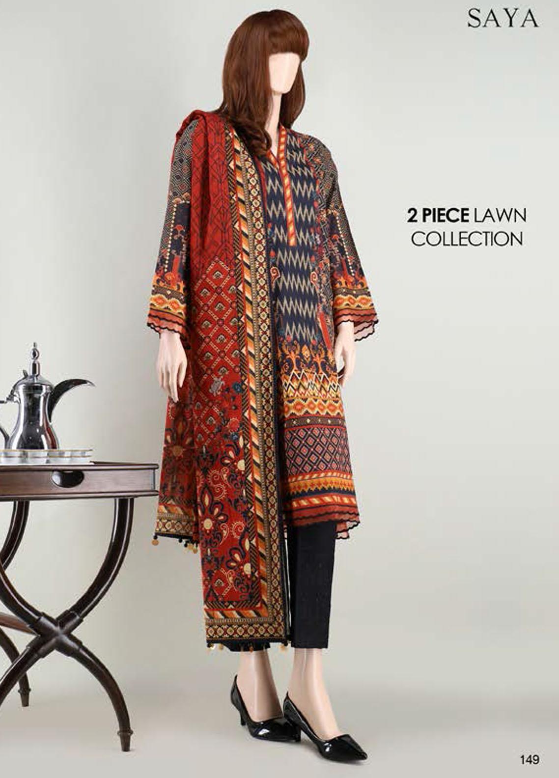 Saya Embroidered Lawn Suits Unstitched 2 Piece SY21SS CONTRASTING MAGIC ...