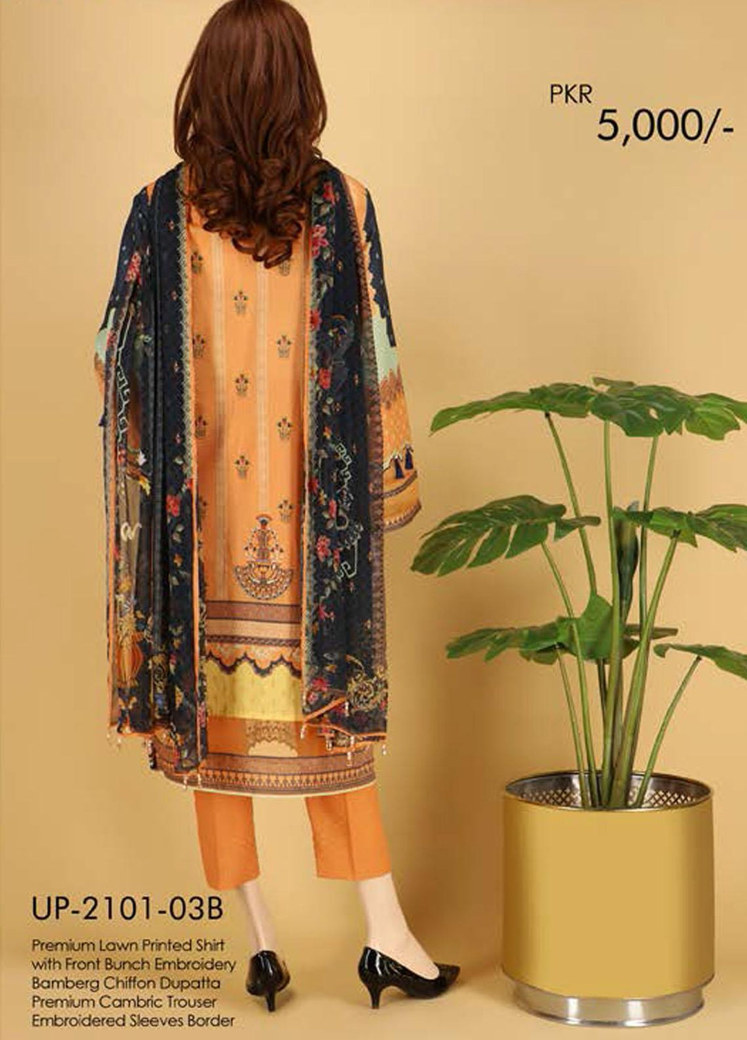 Saya Embroidered Lawn Suits Unstitched 3 Piece SY21SS IRIS BLOOM (UP-2101-03B) - Spring / Summer Collection