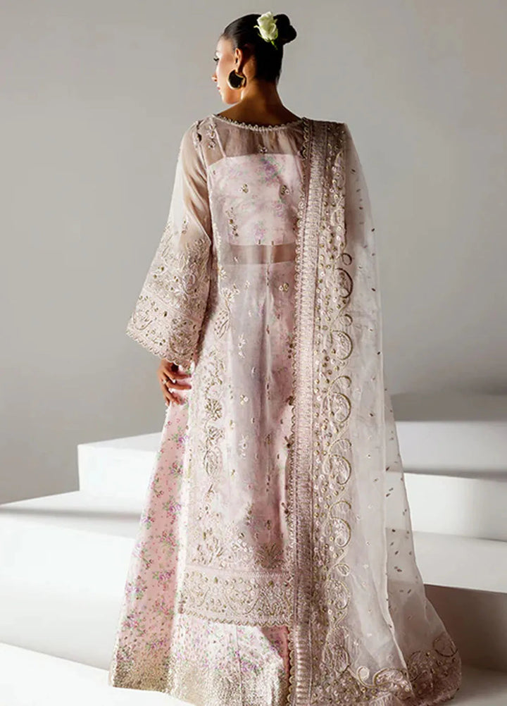 Scintilla by Saffron Embroidered Organza Suit Unstitched 3 Piece SFR24S Chiffon Mist - Formals Collection