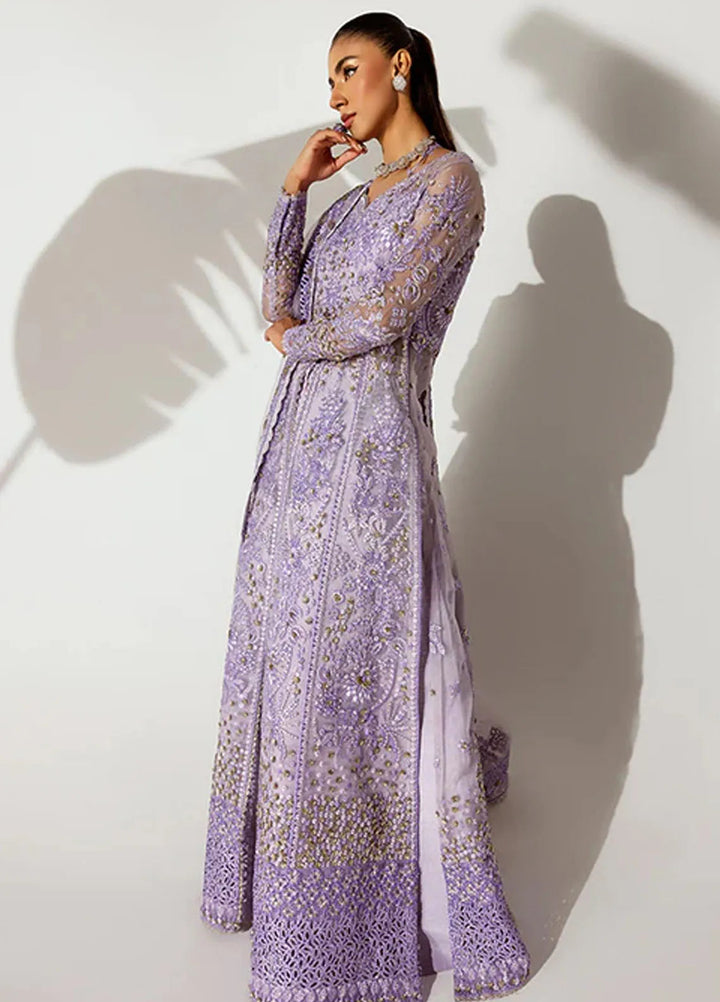 Scintilla by Saffron Embroidered Organza Suit Unstitched 3 Piece SFR24S Periwinkle - Formals Collection