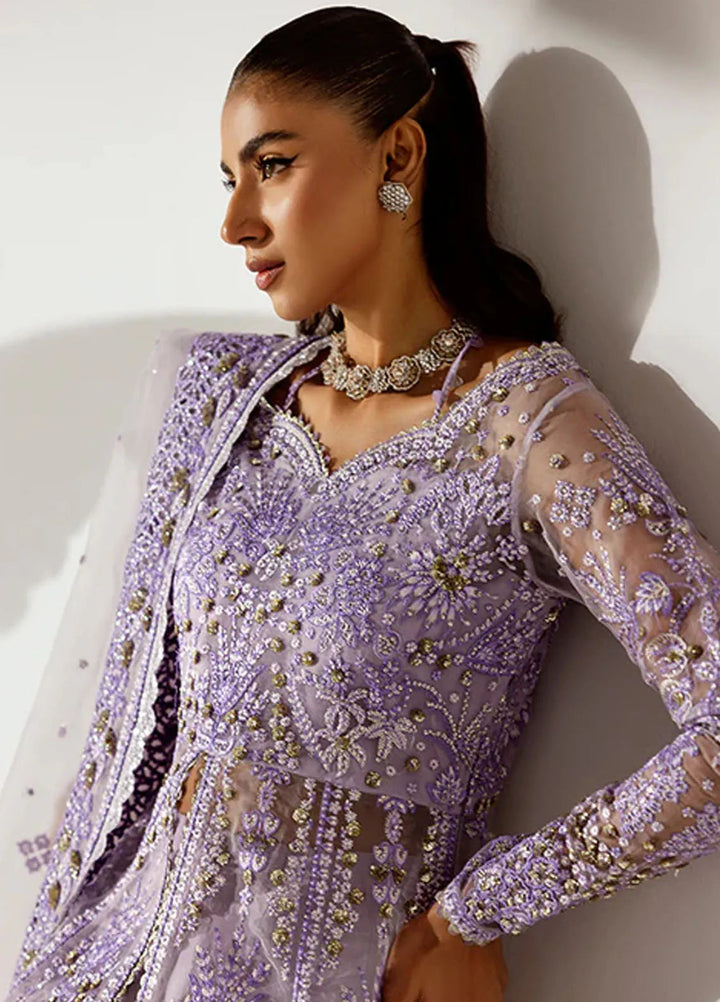 Scintilla by Saffron Embroidered Organza Suit Unstitched 3 Piece SFR24S Periwinkle - Formals Collection