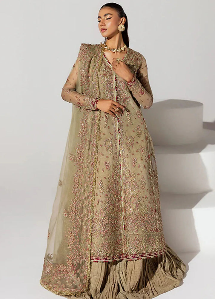 Scintilla by Saffron Embroidered Organza Suit Unstitched 3 Piece SFR24S Soft Amber - Formals Collection