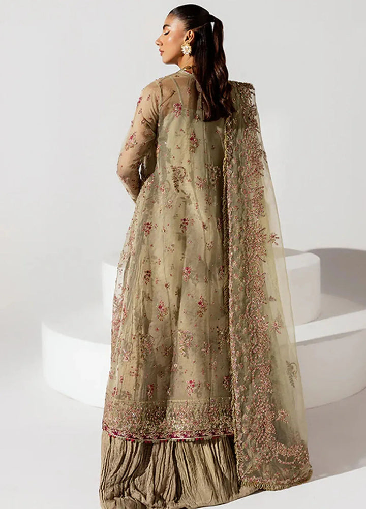 Scintilla by Saffron Embroidered Organza Suit Unstitched 3 Piece SFR24S Soft Amber - Formals Collection