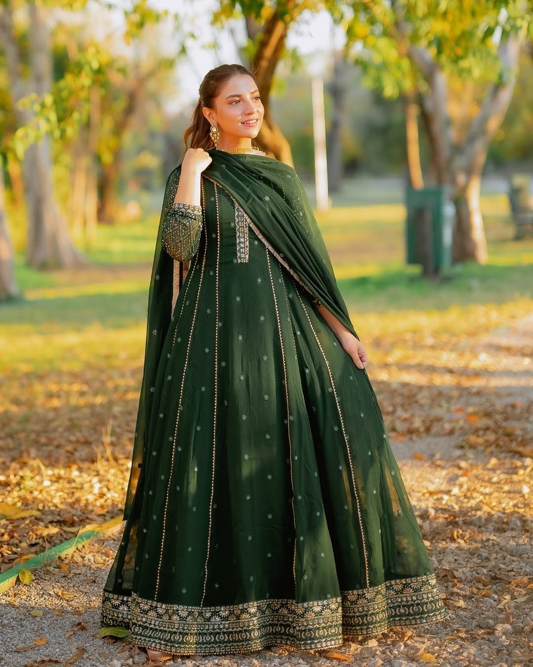 Abaan Zohan Pret Embroidered Chiffon 3 Piece Suit Kashish Kaai Green