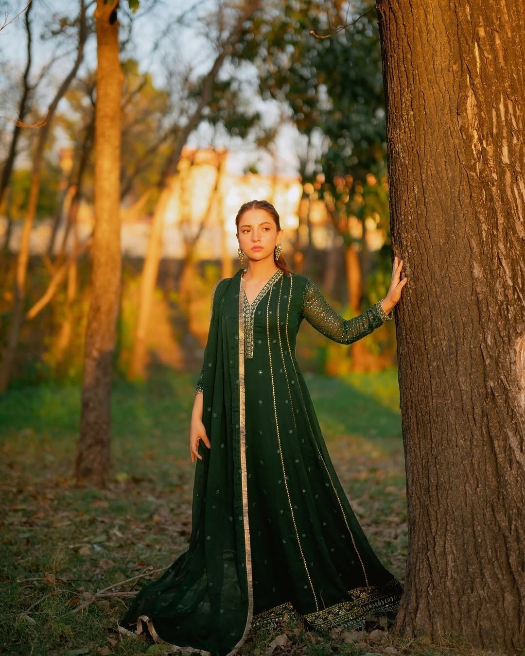 Abaan Zohan Pret Embroidered Chiffon 3 Piece Suit Kashish Kaai Green