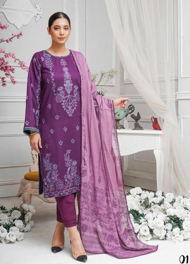 Sehar by Humdum Embroidered Jacquard Suits Unstitched 3 Piece HD22SR D-01 - Festive Collection