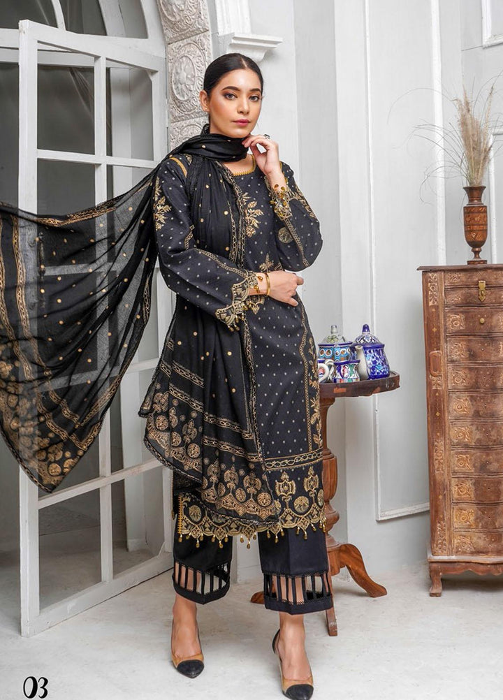 Sehar by Humdum Embroidered Jacquard Suits Unstitched 3 Piece HD22SR D-03 - Festive Collection
