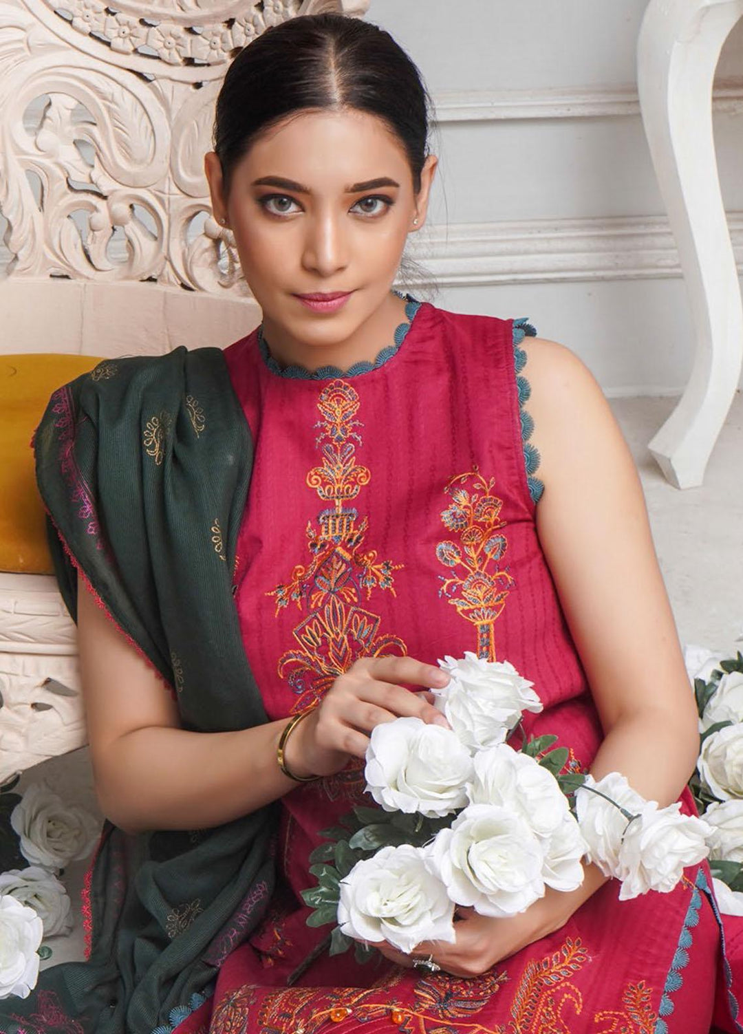 Sehar by Humdum Embroidered Jacquard Suits Unstitched 3 Piece HD22SR D-05 - Festive Collection