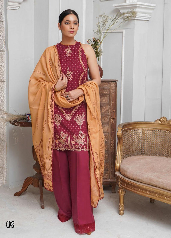 Sehar by Humdum Embroidered Jacquard Suits Unstitched 3 Piece HD22SR D-08 - Festive Collection